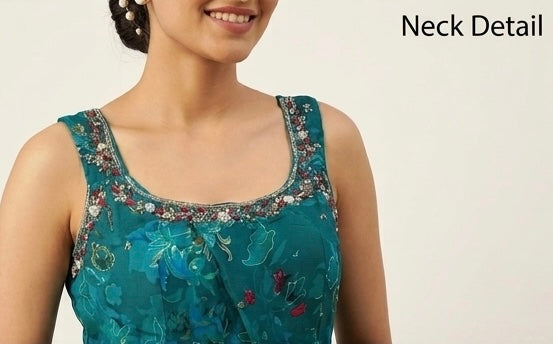 Top with a peplum and a dupatta